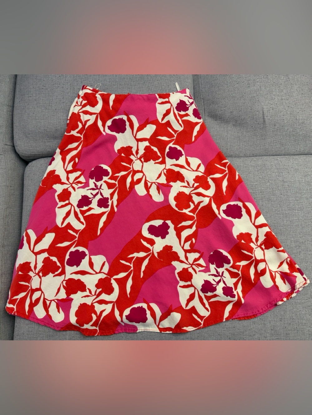 Marimekko Anthropologie Volyymi Serenaadi Midi Linen Blend Skirt Size 40 S/M - Picture 7 of 9